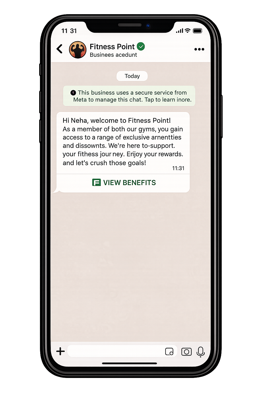 WhatsApp Business chat example